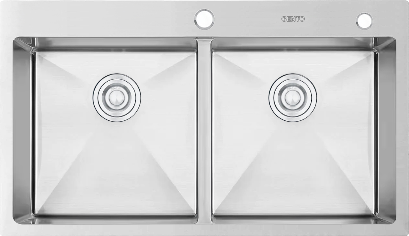 CHẬU RỬA 2 HỐ GENTO GT04-8448C