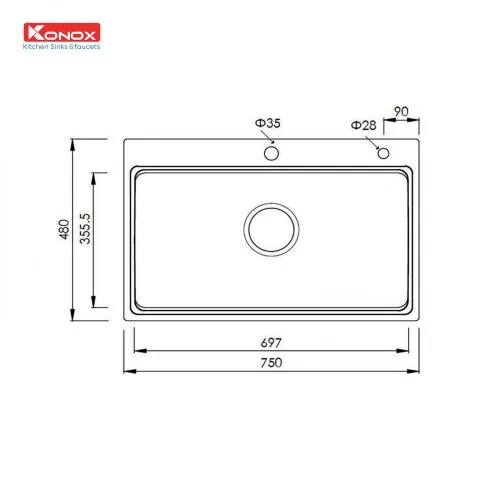 Bán chậu rửa bát Konox KN7548SO