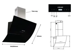 Bán máy hút mùi Kocher K-2080E tại Hà Nội 