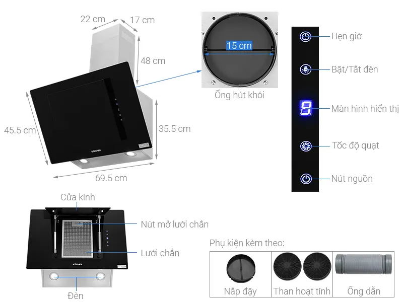 Bán máy hút mùi Kocher K 2080V tại Hà Nội