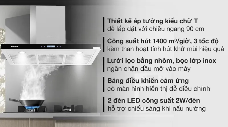 Bán máy hút mùi Kocher K 225C tại Hà Nội