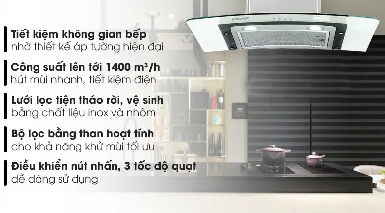 Bán máy hút mùi Kocher K 228T tại Hà Nội 