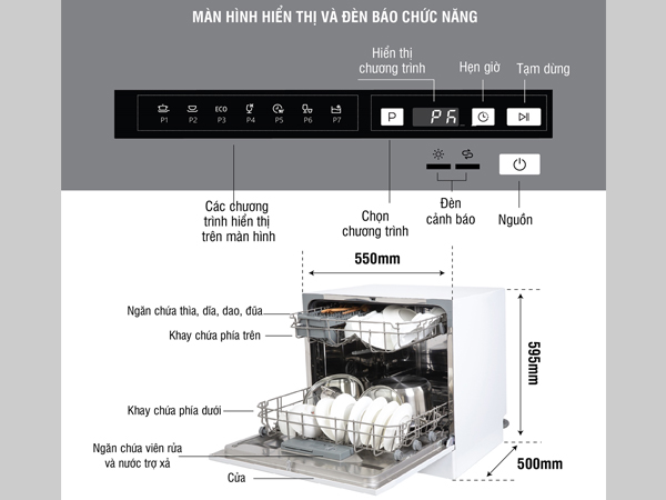 Bán máy rửa bát Kocher KDEU-8838 tại Hà Nội 