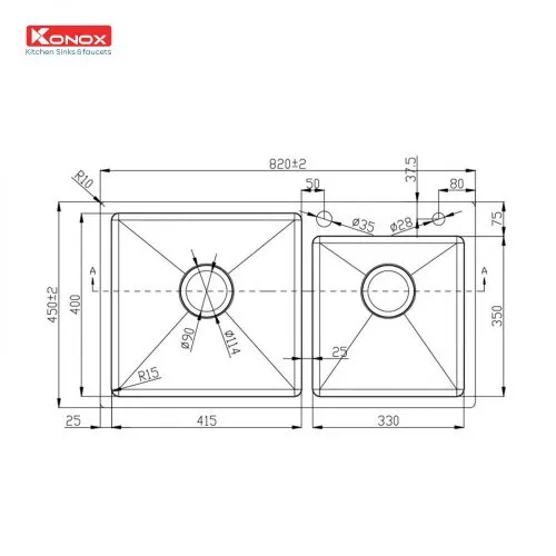 chậu rửa bát Konox KN8245DO 