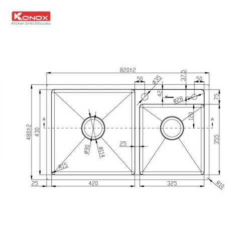 chậu rửa bát Konox KN8248DO 