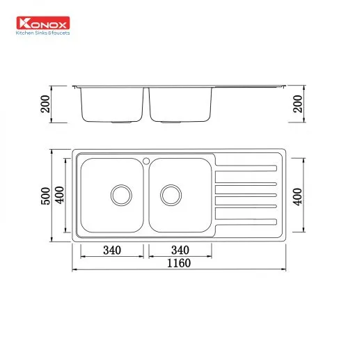 chậu rửa bát Konox KS11650 1D 