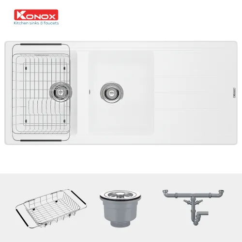 chậu rửa bát Konox Phoenix 1160 White Silver 