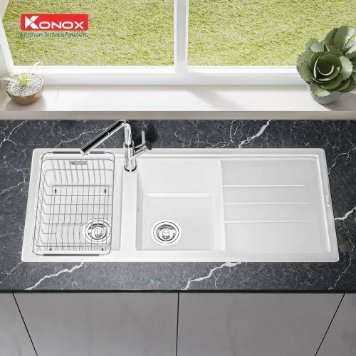 chậu rửa bát Konox Phoenix 1160 White Silver 